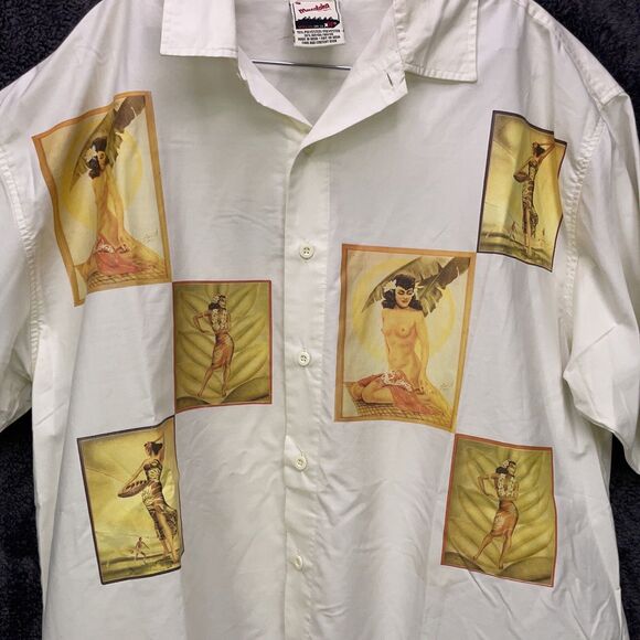 RARE - MECCALOHA RESORTS Aloha Naked Lady SPF 13 MECCA India Shirt Sz LARGE L - Picture 2 of 9